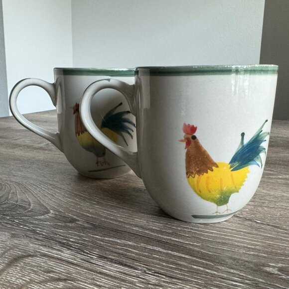 Mulberry Other - Set of 2, Mulberry Home Collection Hand Painted Rooster Coffee Cup's.